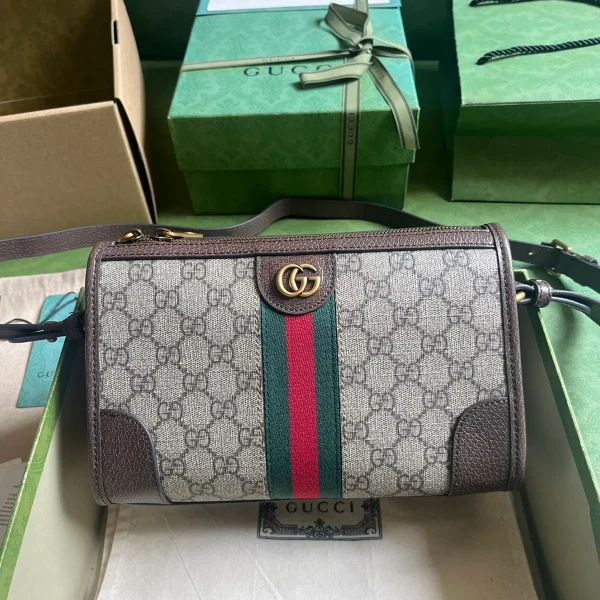 GUCCI Ophidia小號米棕帆布斜挎包-752581：圖片 2