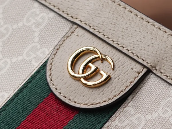 GUCCI GG Supreme小號米棕帆布肩揹包-503877：圖片 10