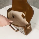 GUCCI Horsebit 1955白皮革斜揹包-658574：圖片 7