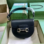 GUCCI Horsebit 1955米棕帆布肩揹包-760191：圖片 2