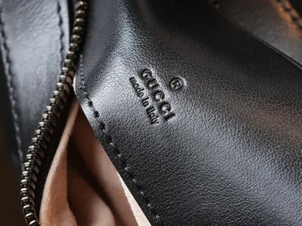 GUCCI GG Marmont黑色皮革斜挎包-699514：圖片 10
