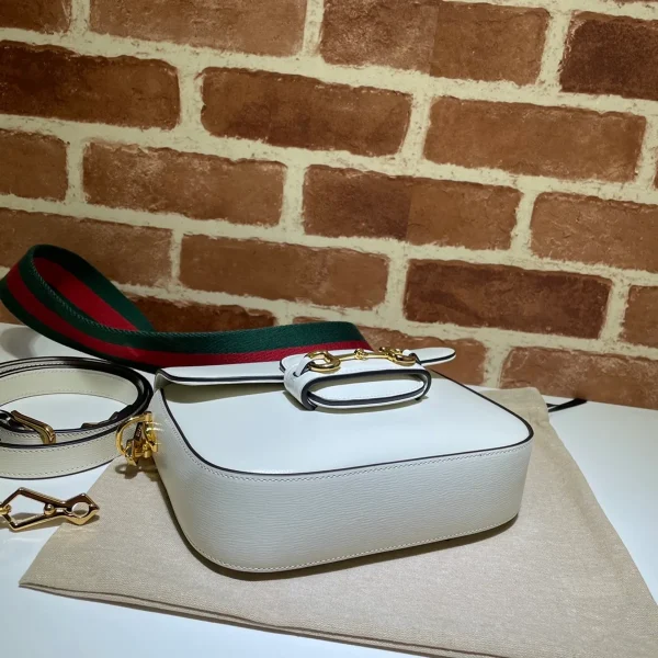 GUCCI 馬銜扣1955馬銜黑色皮革斜揹包-658574：圖片 5