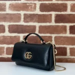 GUCCI GG Milano迷你黑色蓬鬆皮革斜揹包-806017：圖片 3