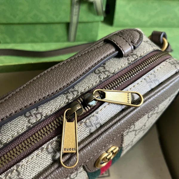 GUCCI Ophidia米棕帆布斜揹包-739392：圖片 7