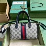GUCCI GG Supreme迷你米藍帆布手挽包-772053：圖片 2