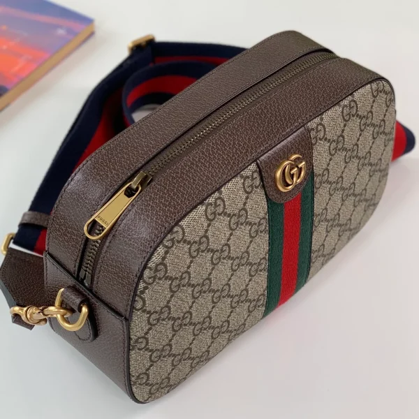GUCCI Ophidia米棕帆布斜揹包-752591：圖片 8