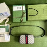 GUCCI Ophidia中號藍米帆布斜揹包-681064：圖片 10