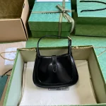 GUCCI Jackie 1961迷你黑色皮革斜揹包-760249：圖片 3