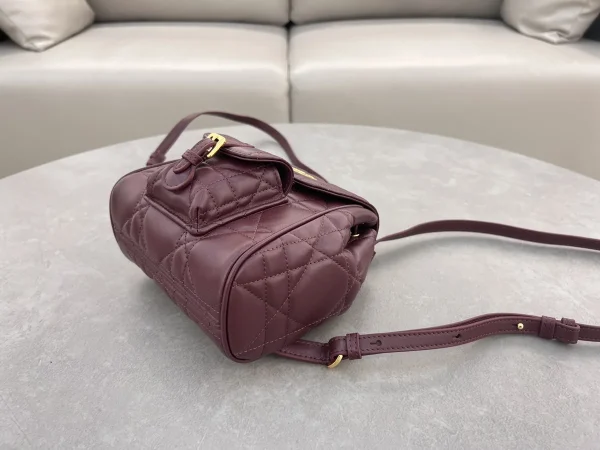 Dior Caro 粉紅羊皮雙肩背包小號PM-M6302：圖片 5