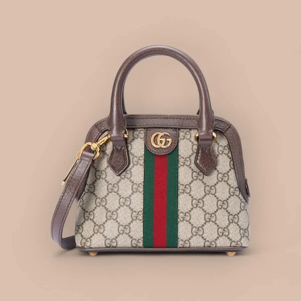 GUCCI Ophidia迷你米棕帆布手提包-772216
