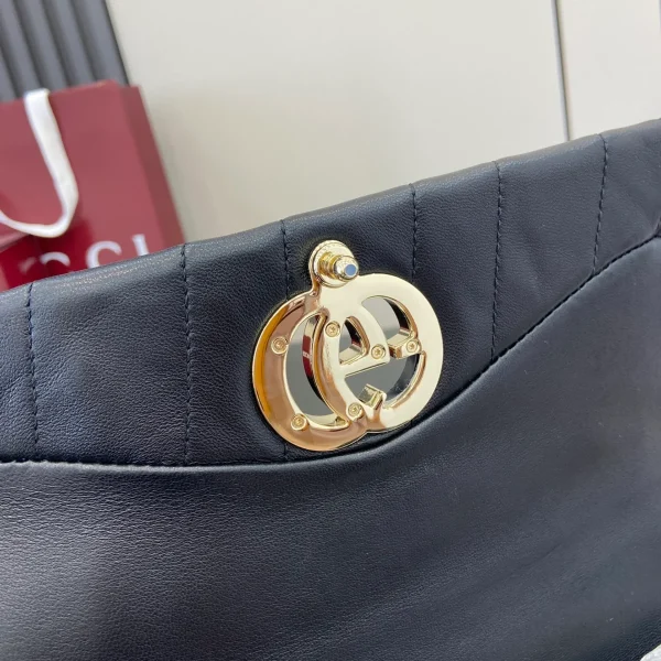 GUCCI GG Milano小號黑色皮革斜背包-806016：圖片 11