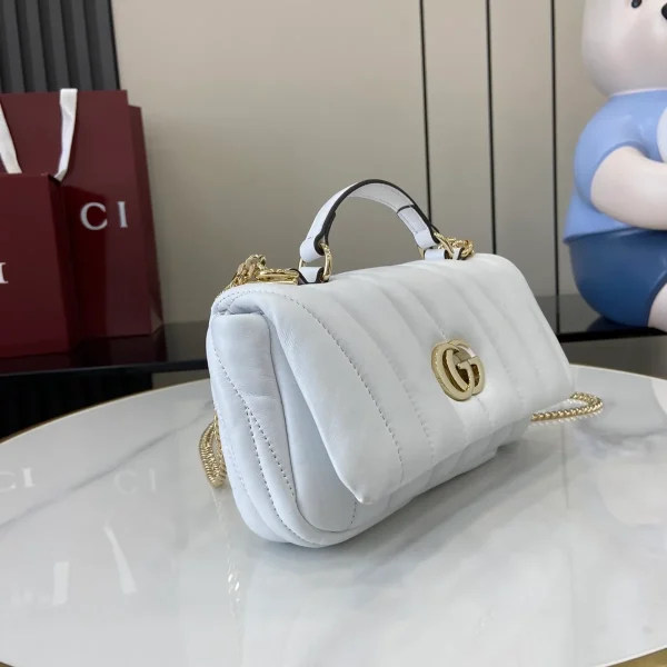 GUCCI GG Milano迷你粉紅皮革手挽包-806017：圖片 3