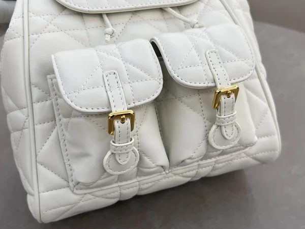 Dior Caro 奶白羊皮雙肩背包中號MM：圖片 6