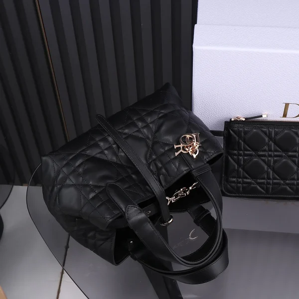 Dior Toujours 黑色小牛皮手提包小號PM-M2822：圖片 8