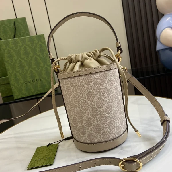 GUCCI Ophidia米棕皮革水桶包-760199：圖片 4