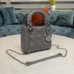 Dior Lady mini銀色小牛皮包mini-M0505：圖片 3