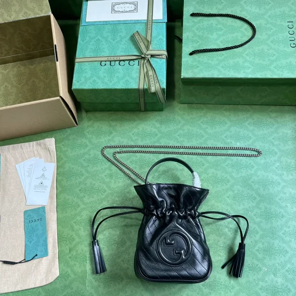 GUCCI Gucci Blondie迷你金色金屬水桶包-760313：圖片 10
