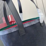 GUCCI Totissima小號黑色帆布手提包-788211：圖片 7