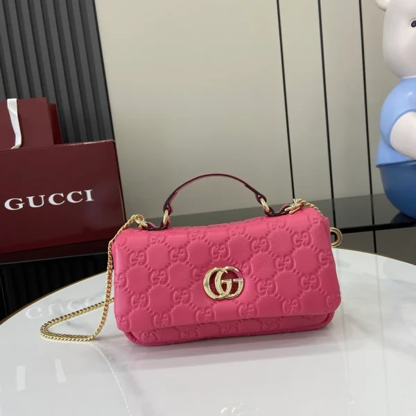 GUCCI GG Milano迷你白色皮革斜揹包-806017：圖片 2