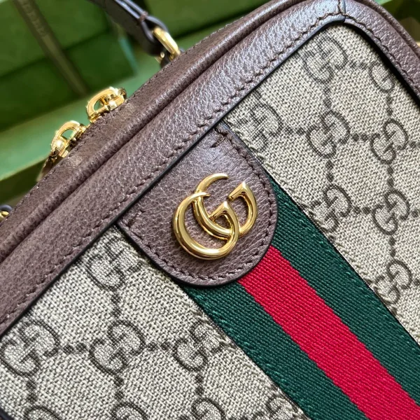 GUCCI Ophidia米棕帆布迷你斜揹包-772157：圖片 6