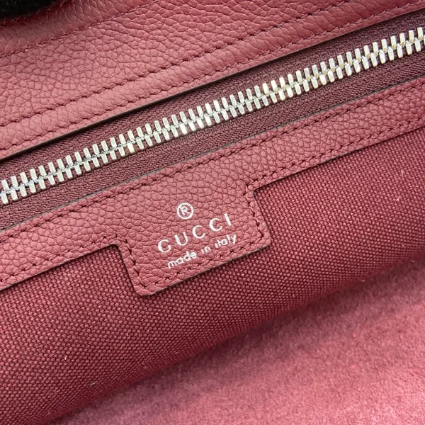 GUCCI Rosso Ancora紅色皮革斜揹包-801887：圖片 10