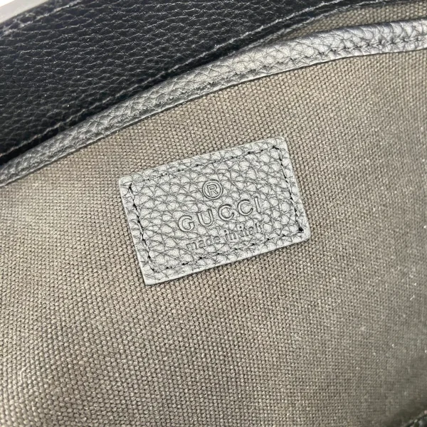 GUCCI Signature Elegance天然粒黑色皮革手提包-795349：圖片 10