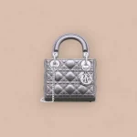 Dior Lady mini銀色小牛皮包mini-M0505