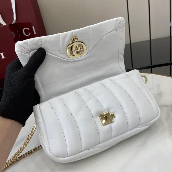 GUCCI GG Milano迷你粉紅皮革手挽包-806017：圖片 8