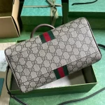 GUCCI GG Supreme小號藍米帆布斜揹包-772061：圖片 4