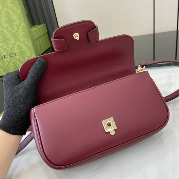 GUCCI Horsebit 1955小號紅米手提包-815206：圖片 8