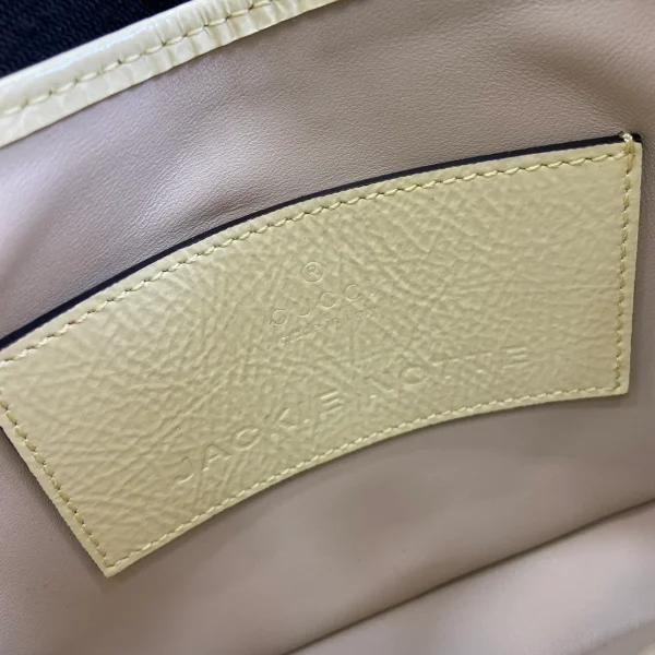 GUCCI Jackie Notte淺黃漆皮肩揹包-782889：圖片 10