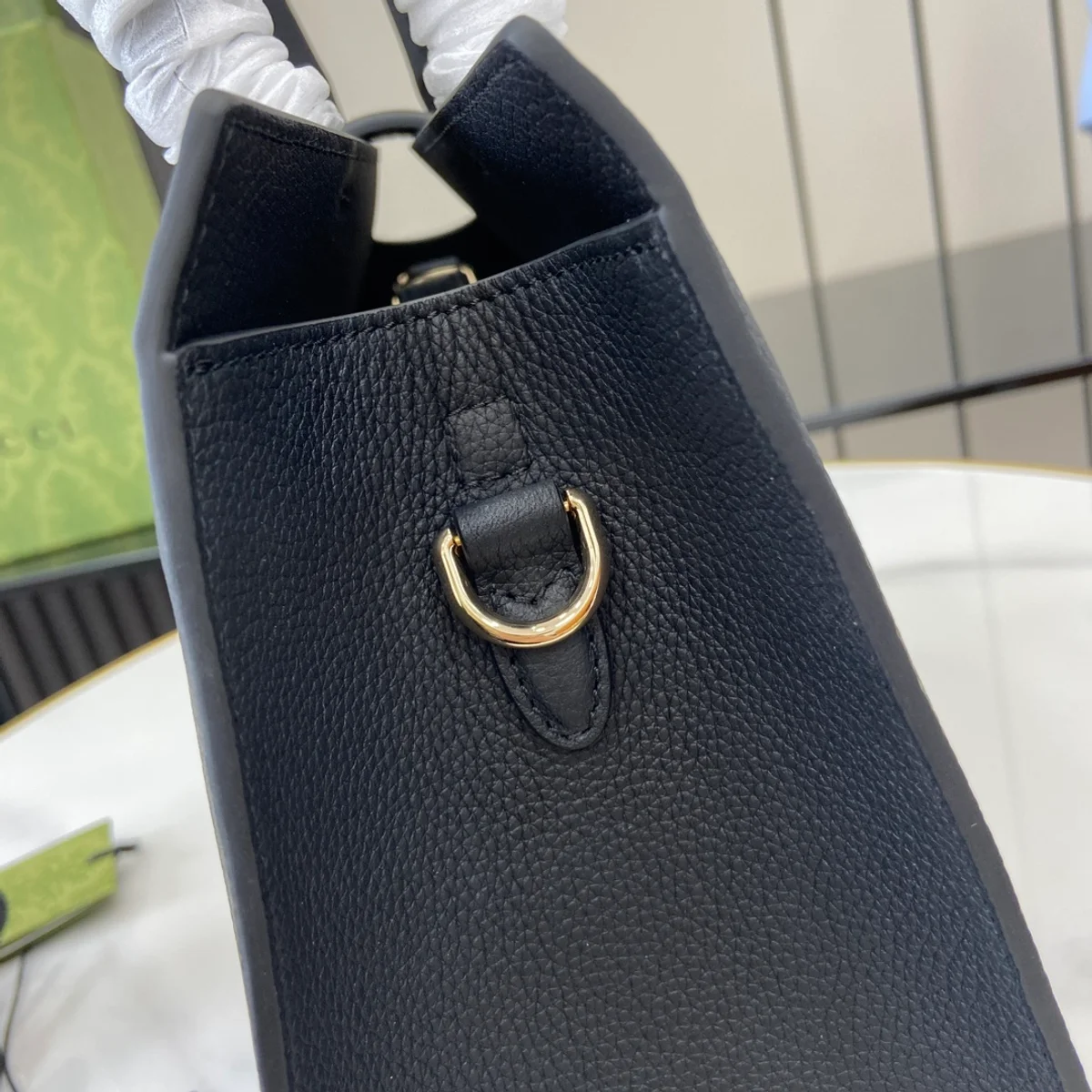 GUCCI Spring Summer春夏灰褐粒面手提包-806205 5 GUCCI Spring Summer春夏灰褐粒面手提包-806205