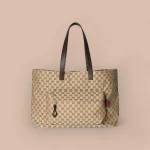 GUCCI Original GG大號米棕帆布托特包-802166