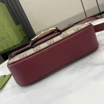 GUCCI Horsebit 1955迷你紅色皮革肩揹包-815205：圖片 5