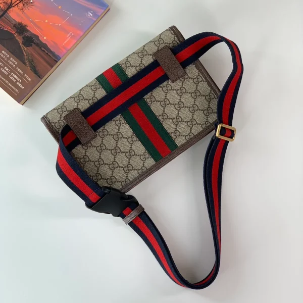 GUCCI Ophidia米棕帆布腰包-752597：圖片 4