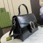 GUCCI Dionysus中號黑漆皮斜挎包-795007：圖片 3