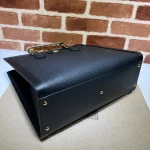GUCCI Diana中號黑色皮革托特包-678842：圖片 4