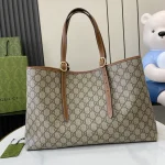 GUCCI GG Emblem中號米棕皮革手提包-815213：圖片 4