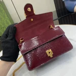 GUCCI Dionysus黑色漆皮斜揹包-795368：圖片 8