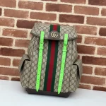 GUCCI Ophidia中號米棕帆布後揹包-598140：圖片 2