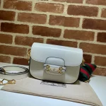 GUCCI 馬銜扣1955馬銜黑色皮革斜揹包-658574：圖片 2