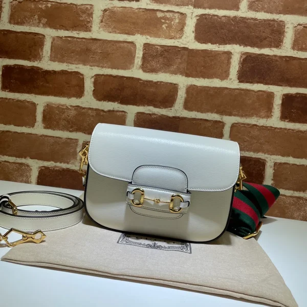 GUCCI 馬銜扣1955馬銜黑色皮革斜揹包-658574：圖片 2