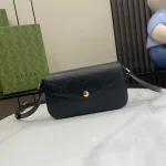 GUCCI GG Signature小號黑色皮革肩揹包-772794：圖片 2
