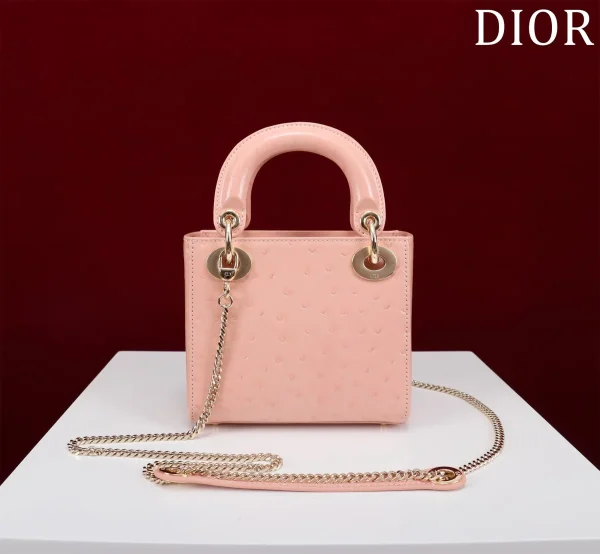 Dior Lady mini 粉色斜挎包mini-M0505：圖片 4
