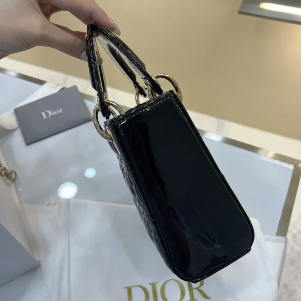 Dior Lady mini 黑色羊皮斜挎包mini-M0505：圖片 4
