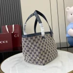 GUCCI Totissima小號米藍帆布托特包-788211：圖片 3