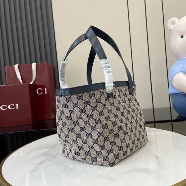 GUCCI Totissima小號米藍帆布托特包-788211：圖片 3