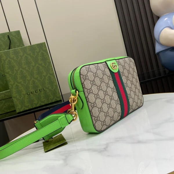 GUCCI Ophidia米棕帆布斜揹包-699439：圖片 3