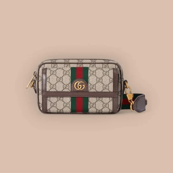 GUCCI Ophidia米棕帆布斜挎包-746308