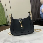GUCCI Jackie Notte黑色漆皮肩揹包-782889：圖片 2